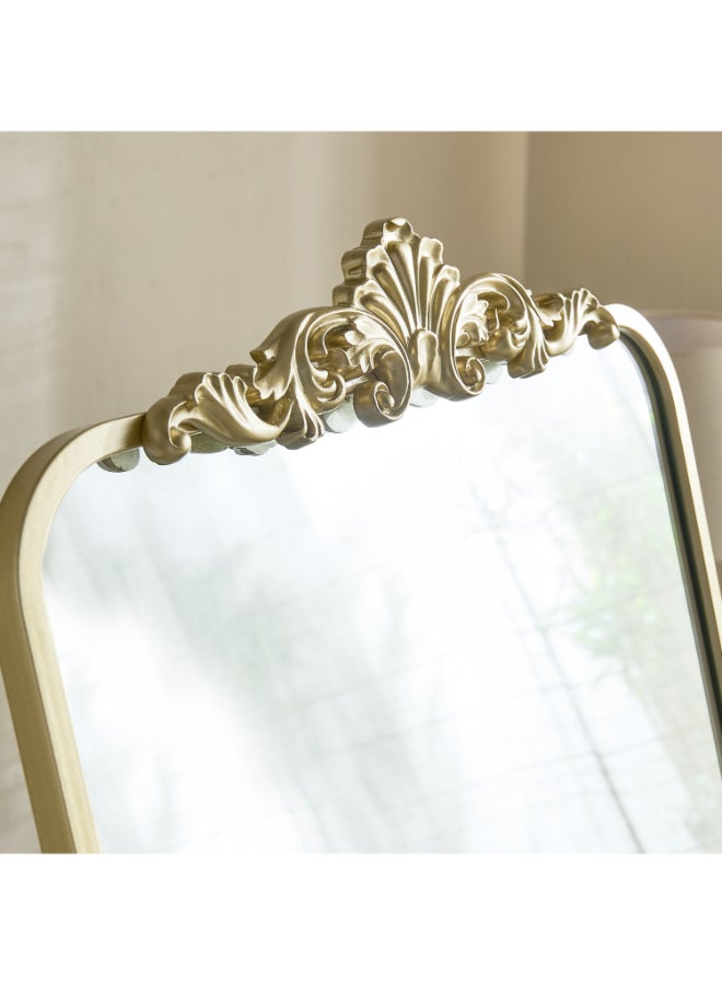 Home Box Metal Frame Floor Mirror with Resin Head - Gold - Image 3